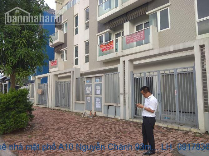 Cho thuê nhà mặt phố A10 Nguyễn Chánh 93m2x4T MT:6m giá 80tr/tháng