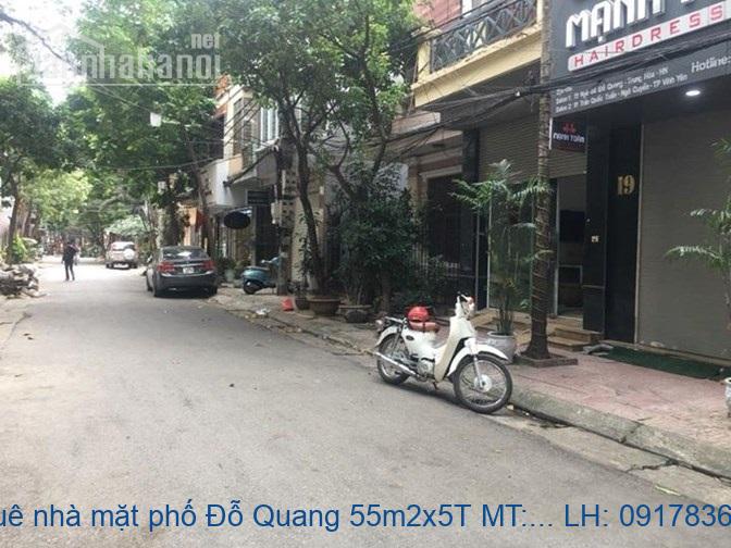 Cho thuê nhà mặt phố Đỗ Quang 55m2x5T MT:4,5m giá 40tr/tháng