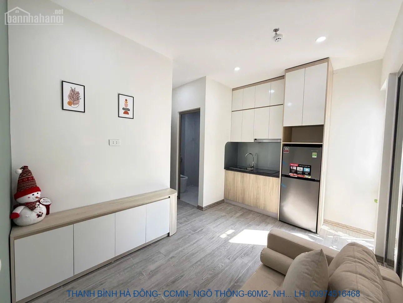 THANH BÌNH HÀ ĐÔNG- CCMN- NGÕ THÔNG-60M2- NHỈNH 15TY